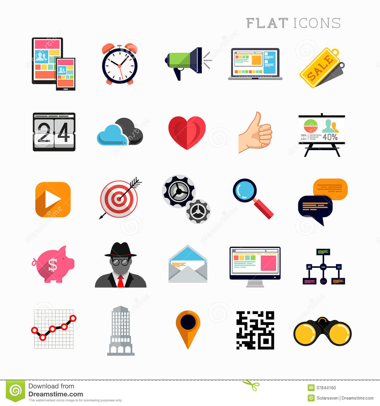 Modern Media Icons Vector Flat