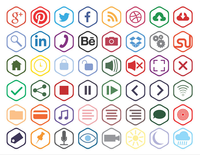 Outline Social Media Icons Free