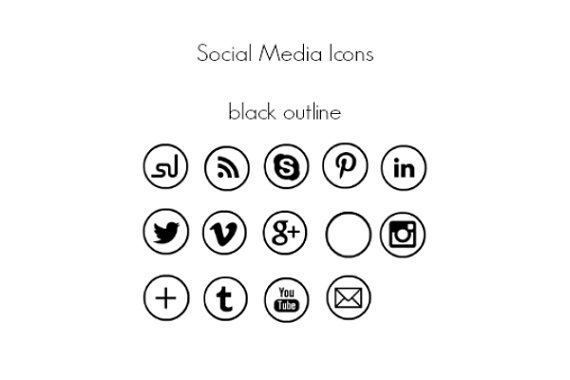 Outline Social Media Icons