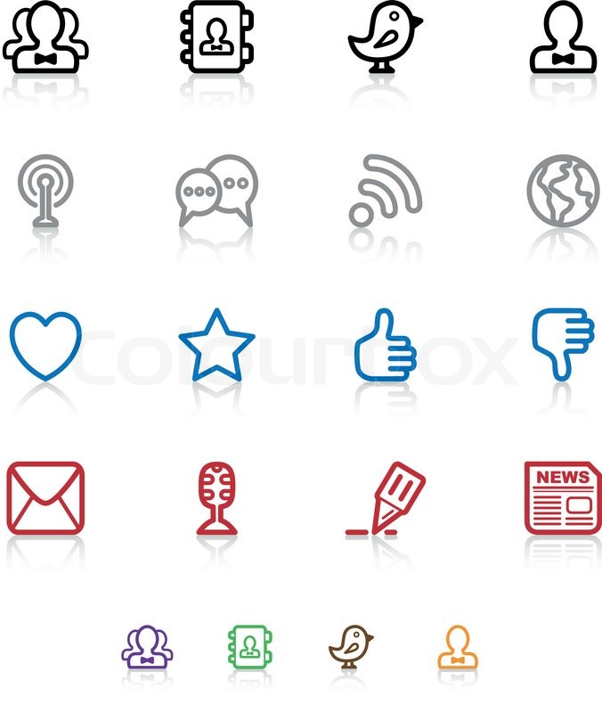 Outline Social Media Icons