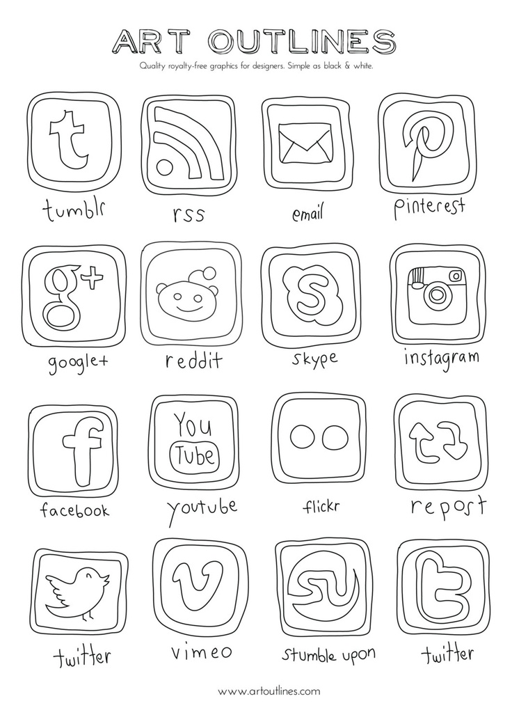 Outline Social Media Icons