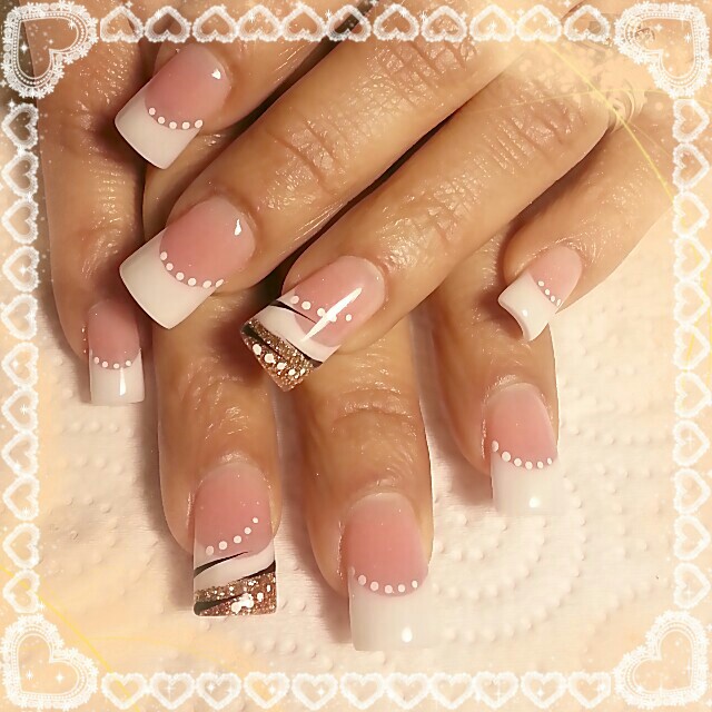 Pink and White French Nail Designs