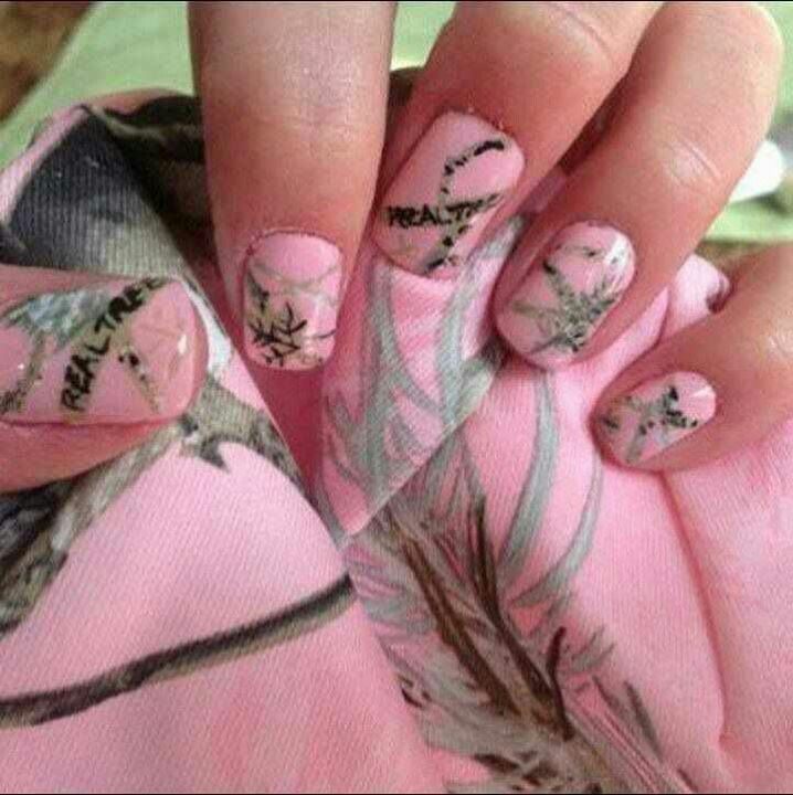 Pink Camo Nail Designs