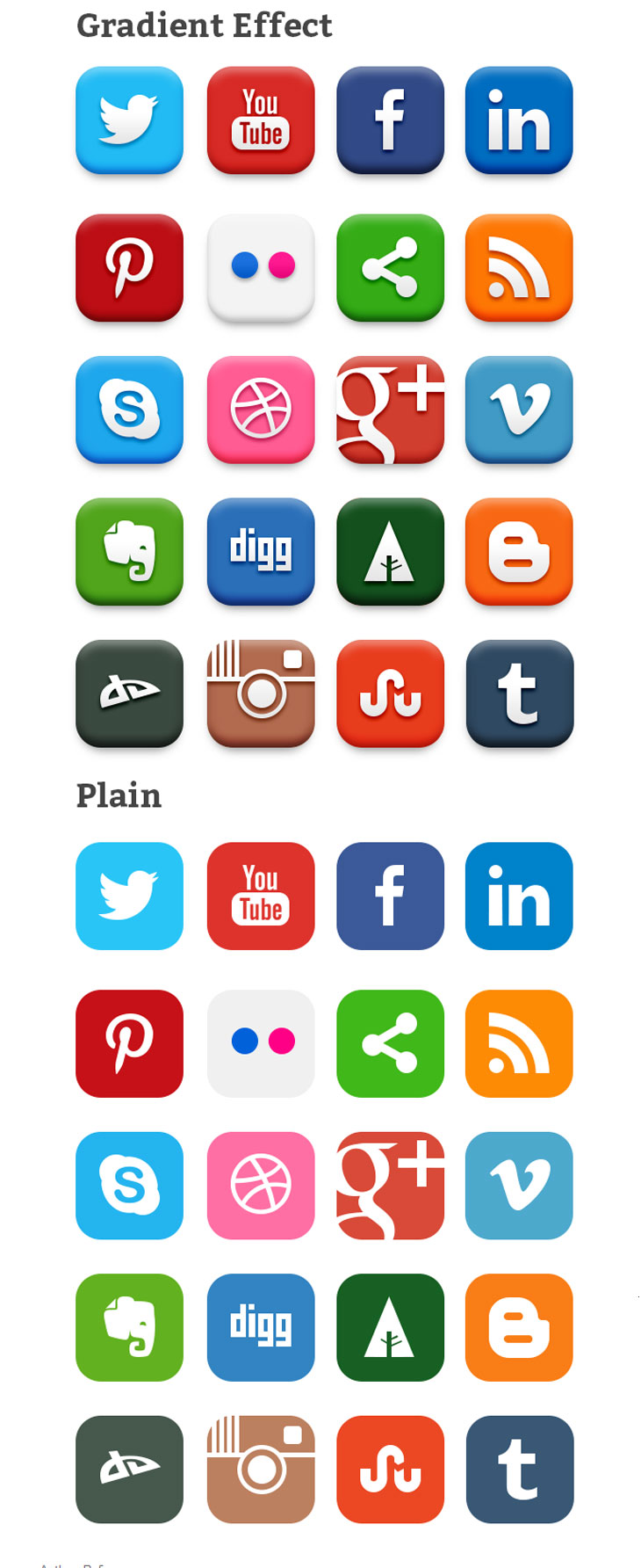 Popular Social Media Icons