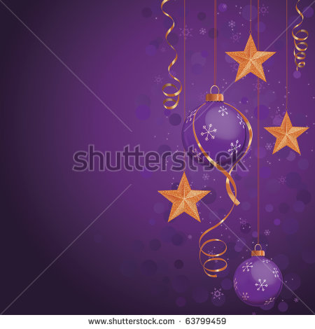 Purple and Gold Christmas Ornament