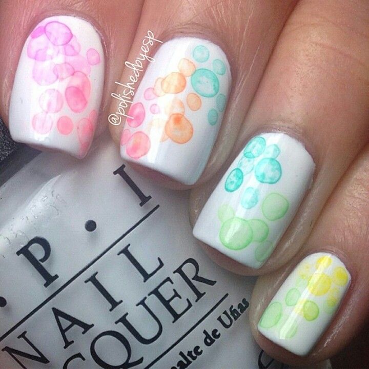 Rainbow Bubble Nails