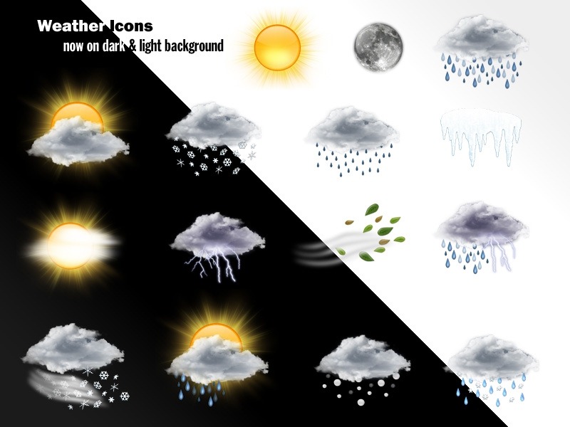 14 Realistic Weather Icons Free Images