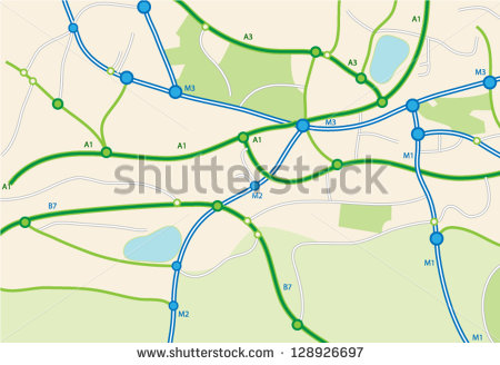 Road Map Vector Art