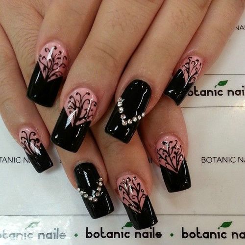 Short Nail Art Designs Pictures Black Background