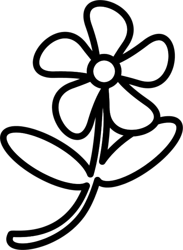 Simple Flowers Outlines Clip Art