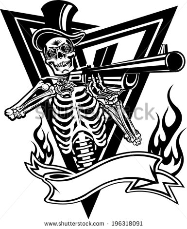 Skull and Guns Coloring Pages
