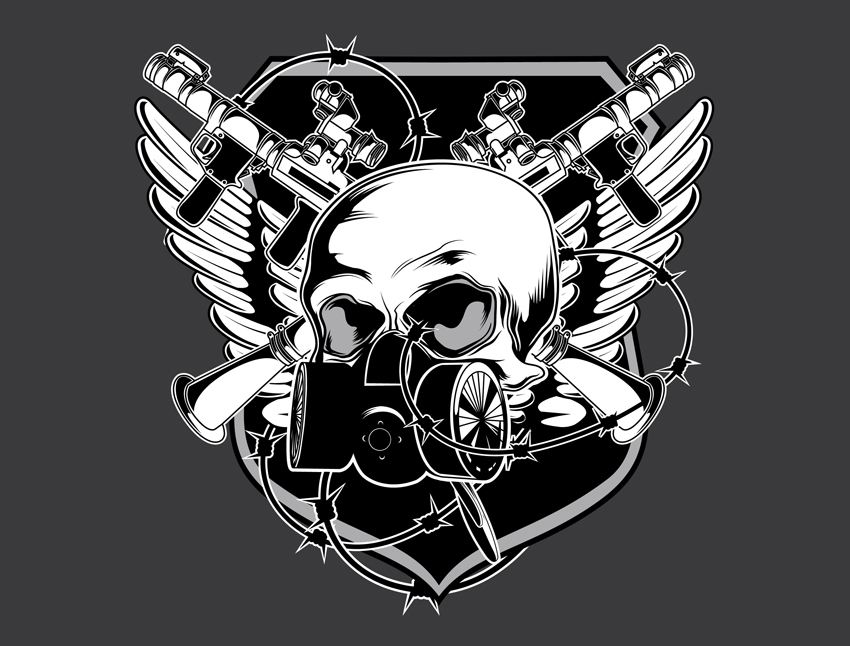 17 Free Vector Skulls And Guns Images