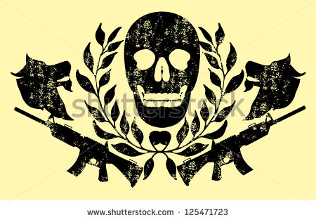 Skulls and Guns Vector Art