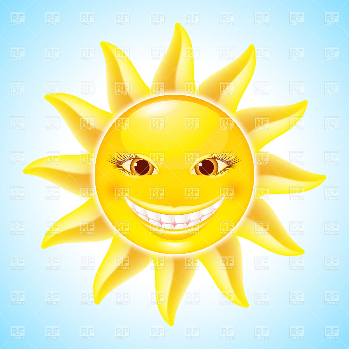 Smiling Sun Faces Clip Art