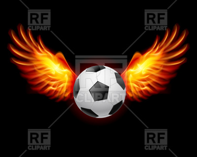 Soccer Ball with Wings Clip Art