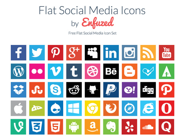 Social Media Icons Flat