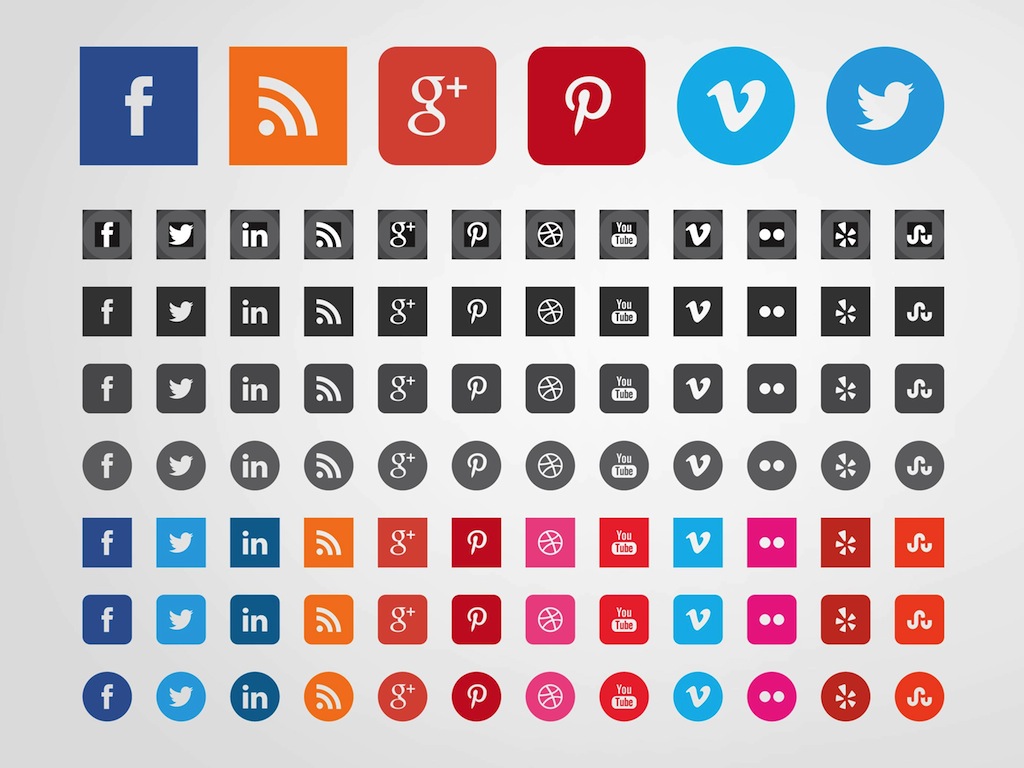 15 Social Network Icons Vector Images