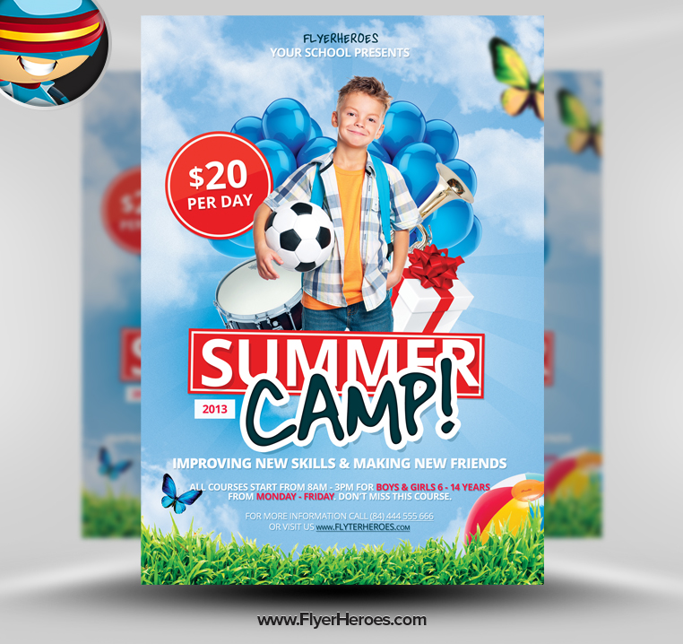 11 Summer Camp Template PSD Images