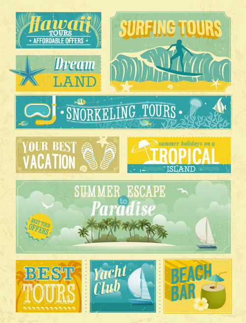 Summer Retro Free Vectors