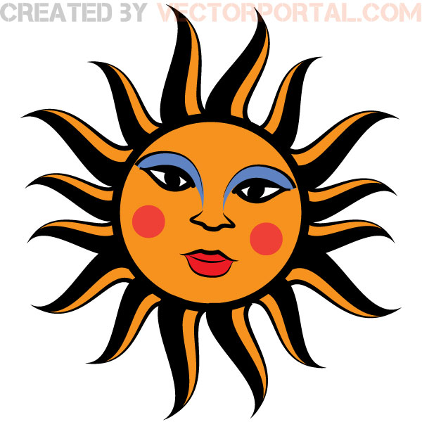 Sun Face Clip Art