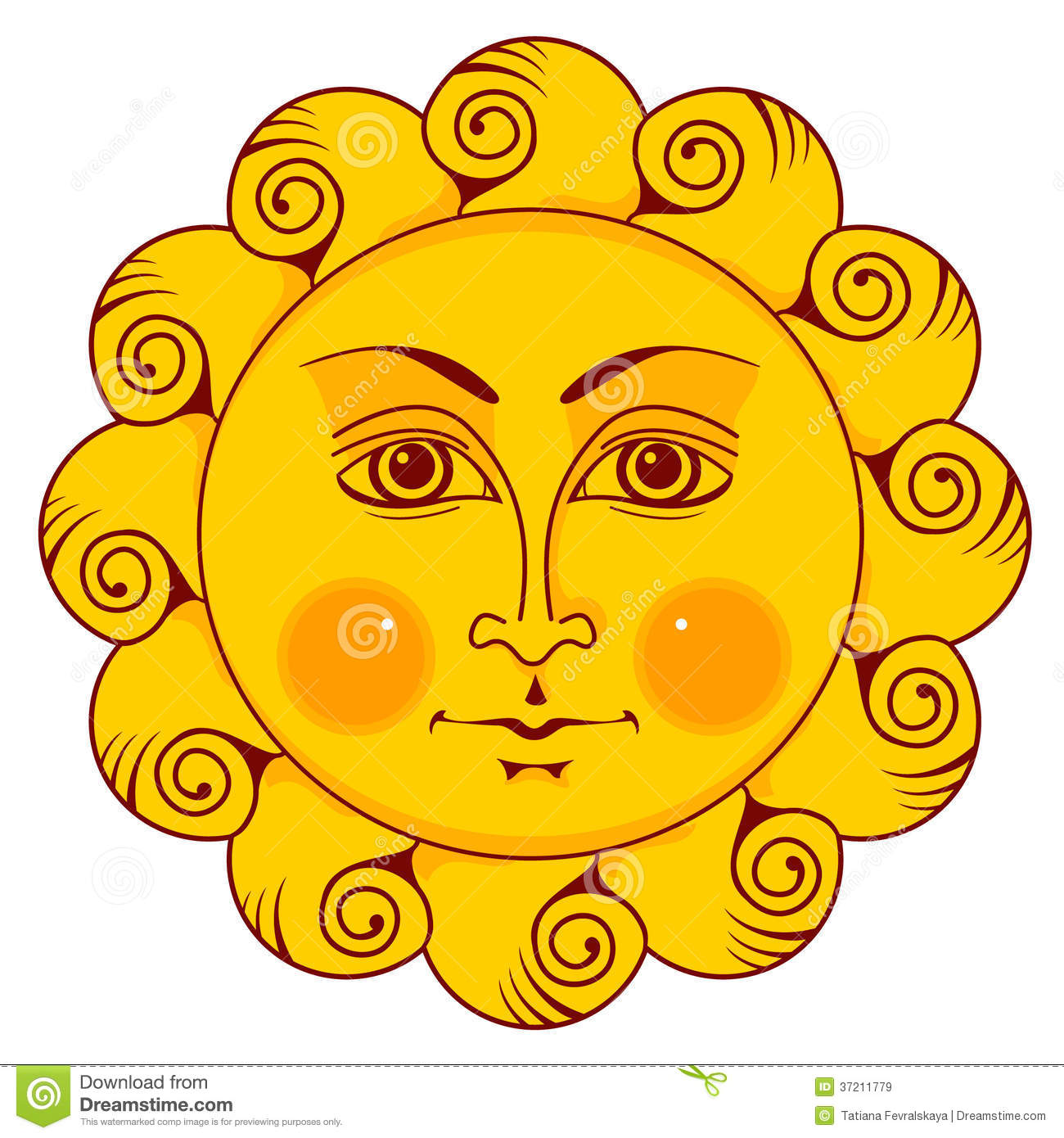 Sun with Face Illustration