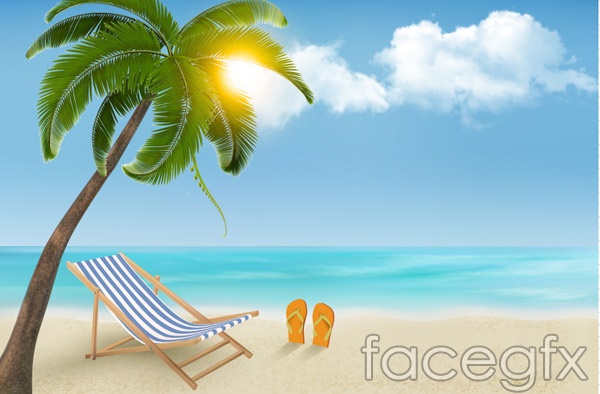 Sunny Beach Background Vector