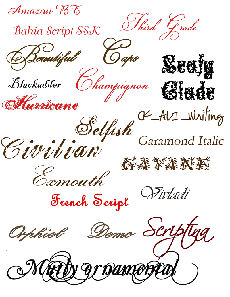 Tattoo Writing Styles Fonts Tattoo Writing Styles Fonts