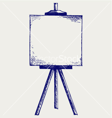 Vector Easel with Canvas