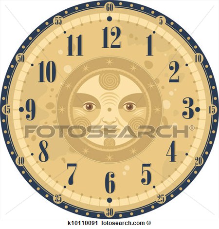 Vintage Clock Face Clip Art