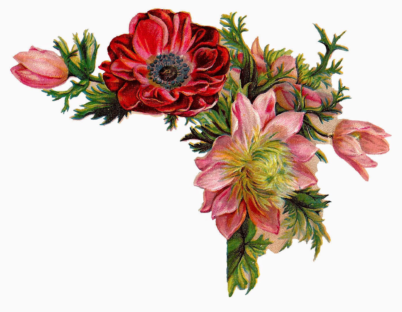 Vintage Flower Corner Design Vintage Flower Corner Design