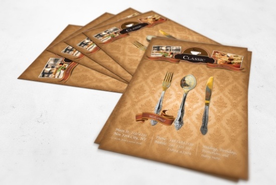 Vintage Restaurant Flyer Template Free