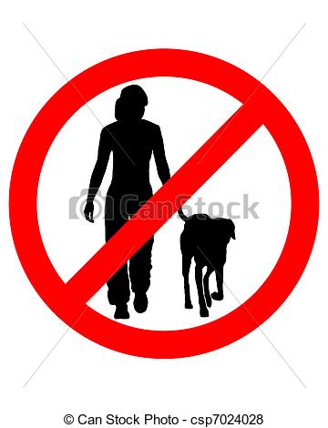 Walking Dog No Allowed Sign