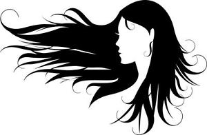 Wind Blown Hair Silhouette Clip Art