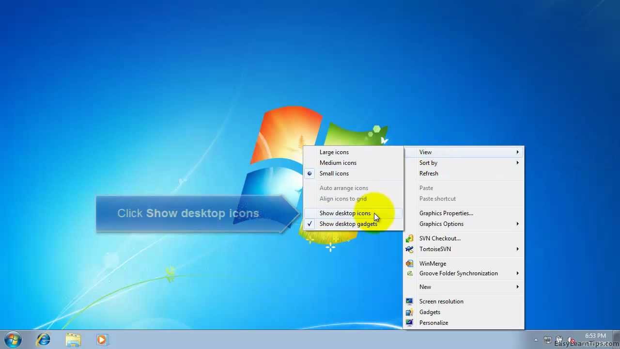 Windows 7 Show Desktop Icon