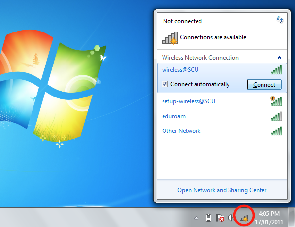 Windows 7 Wireless Connection Icon