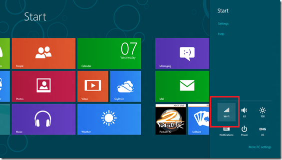 Windows 8 Wireless Connection Icons