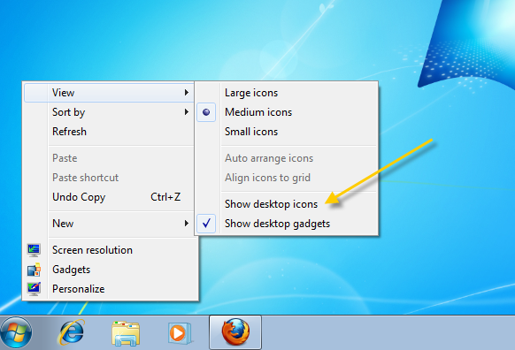 Windows XP Hide Desktop Icons