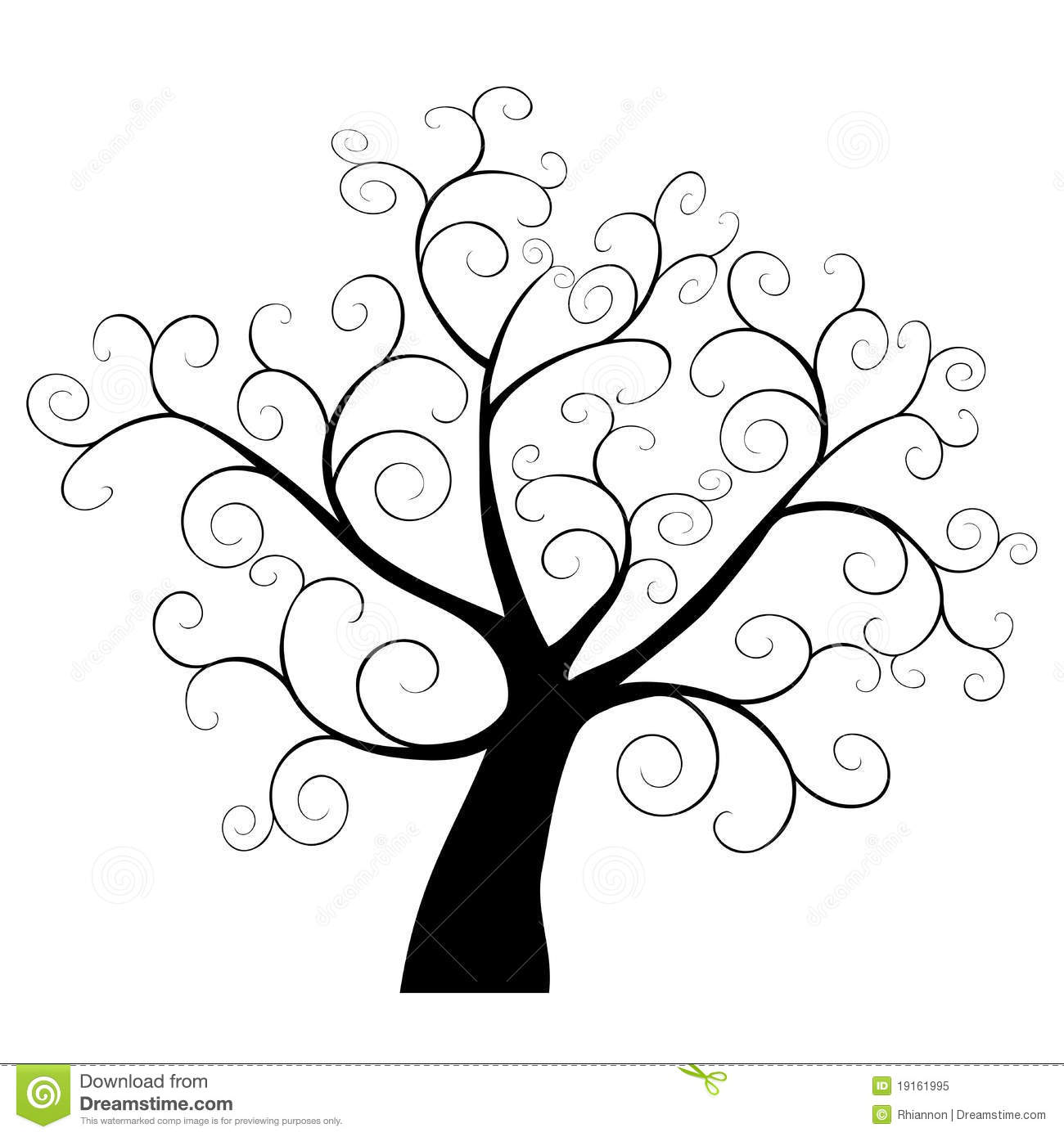 Abstract Art Tree Silhouette