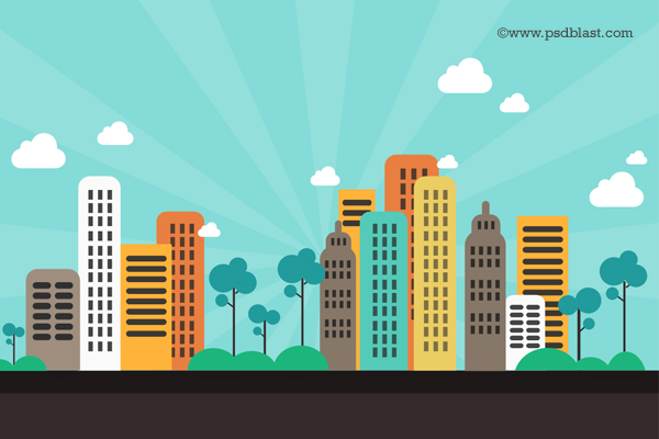 11 City Background PSD Images