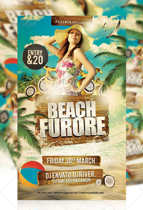 Beach Party Flyer Template Free