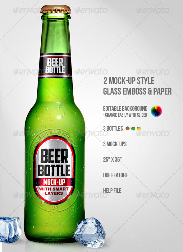Beer Bottle Photoshop Mock UPS