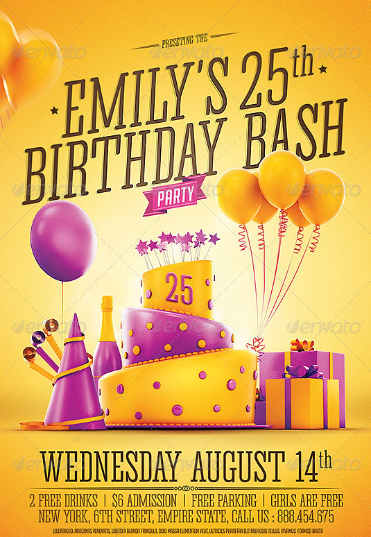 Birthday Party Flyer Templates