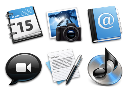 Black and Blue Application Icons Black and Blue Application Icons
