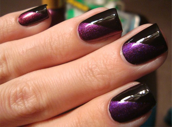 Black and Purple Simple Nail Designs