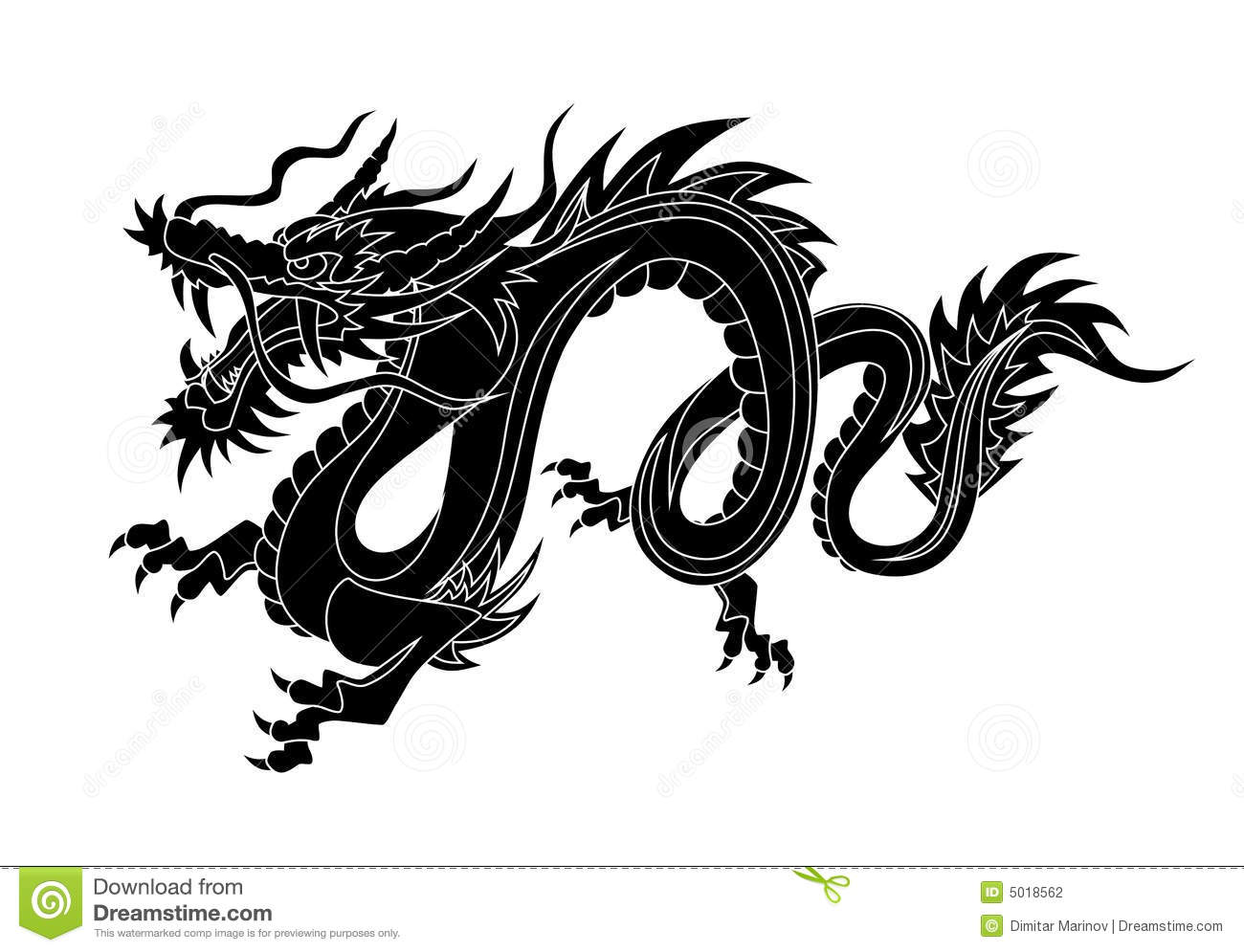 Black and White Chinese Dragon
