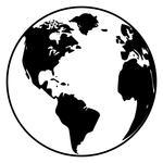 Black and White Globe Icon Black and White Globe Icon