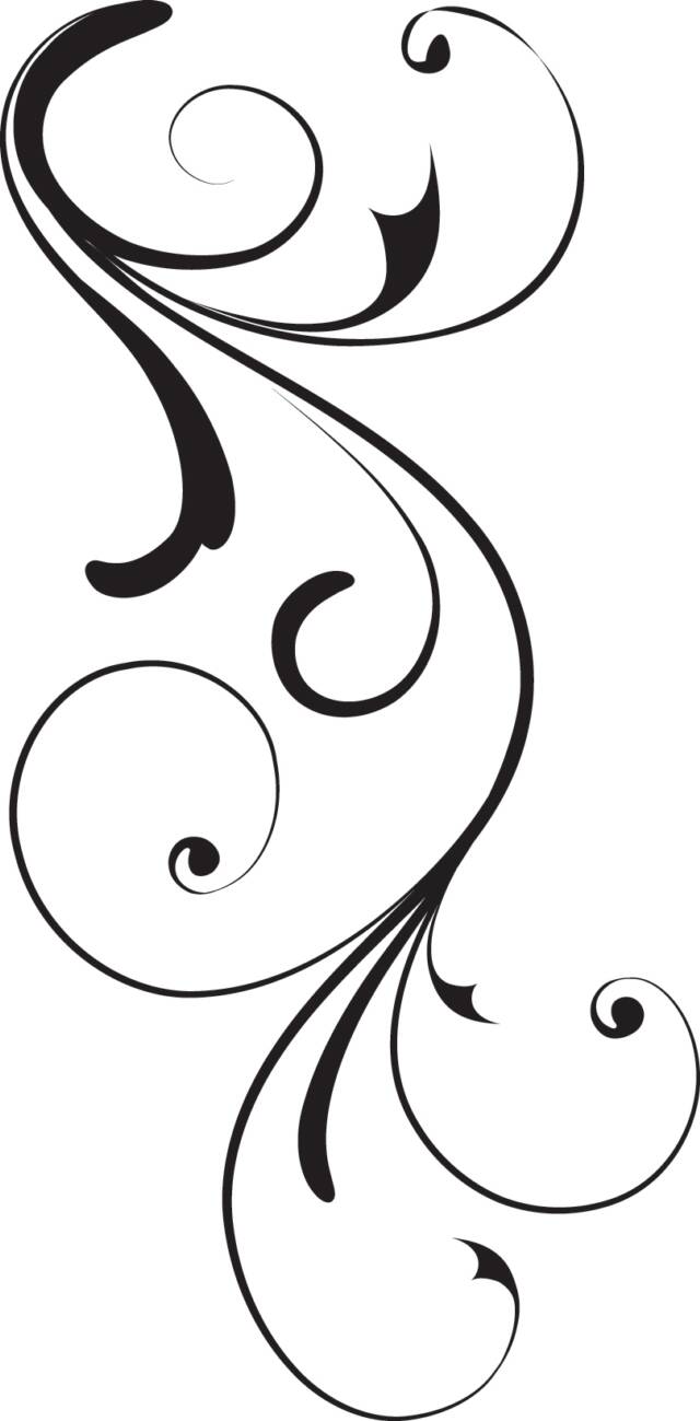 8 Elegant Swirl Designs Clip Art Images