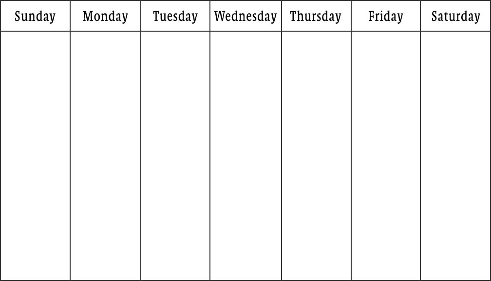 Blank Weekly Calendar Template