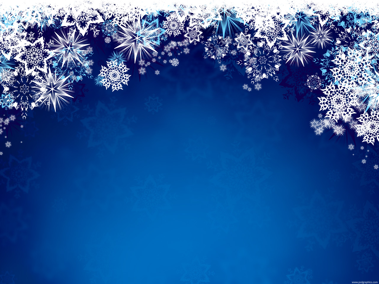 Blue Background with Snow Flakes