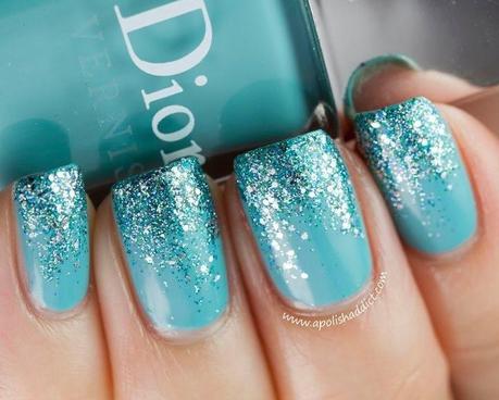 Blue Sparkle Nails